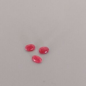Set of Three Pink Ruby Gemstones